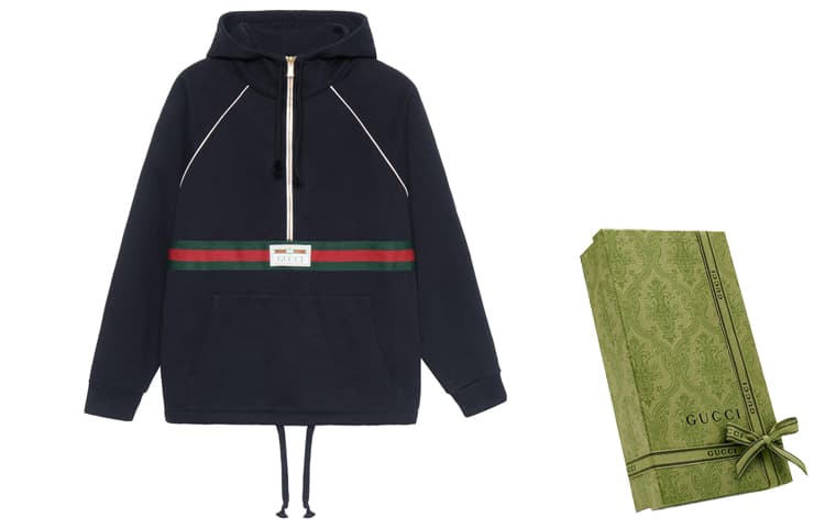Gucci FW21 Half-Zip Hoodie Black
