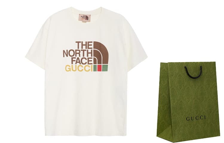 Gucci x The North Face Logo Print T-Shirt Ivory