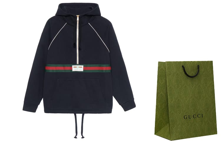 Gucci FW21 Half-Zip Hoodie Black
