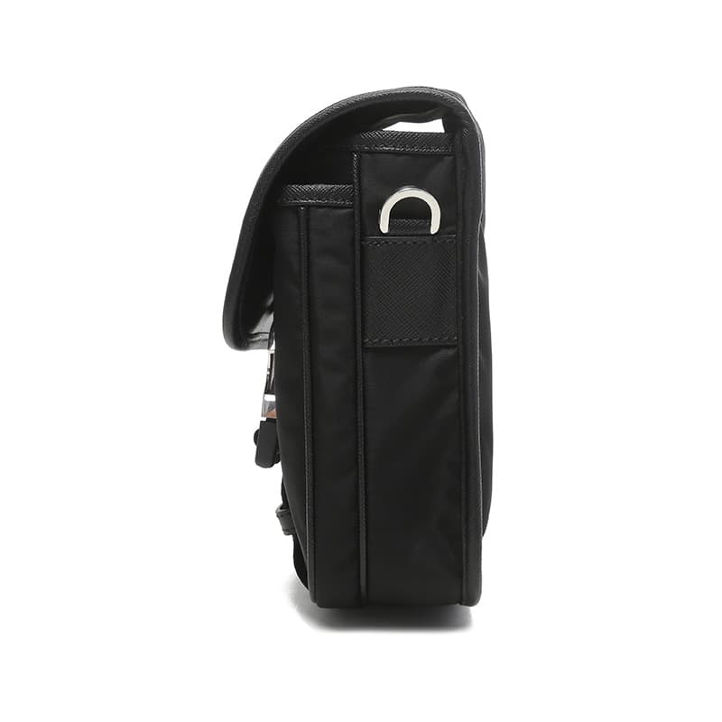 Prada Re-Nylon Triangle Logo Crossbody Bag Black