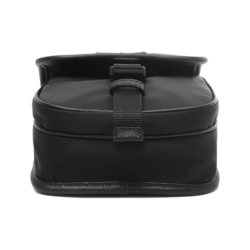 Prada Re-Nylon Triangle Logo Crossbody Bag Black