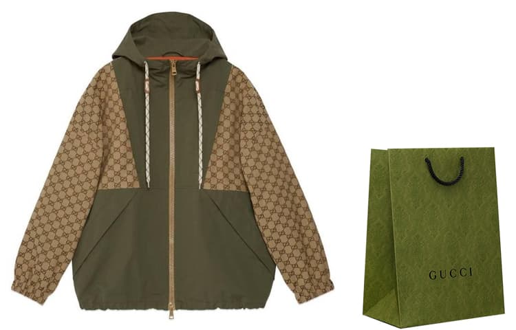 GUCCI Loose Fit Hoodie Jacket Green