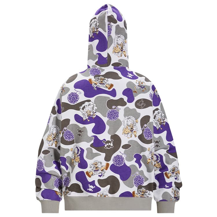 KAKAZZY Camo Zip Hoodie Grey