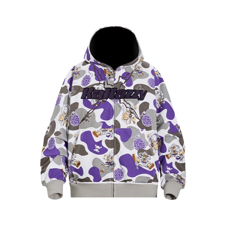 KAKAZZY Camo Zip Hoodie Grey