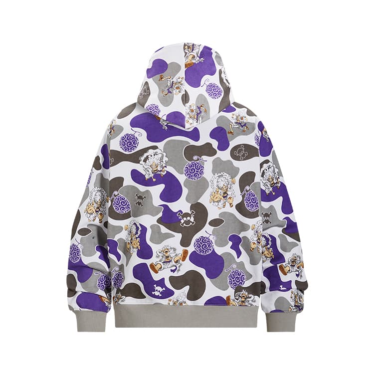 KAKAZZY Camo Zip Hoodie Grey