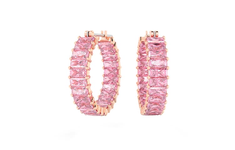 Swarovski Matrix Rose Gold Hoop Earrings