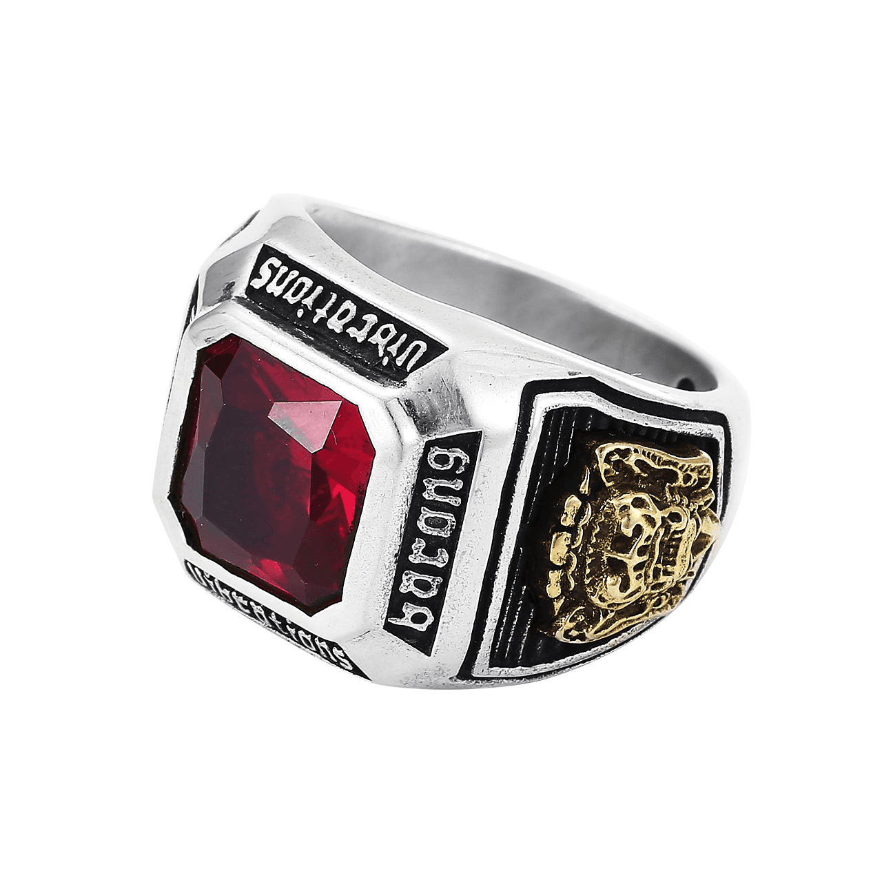 Yamagata Dragon Lion Gemstone Ring 925 Silver