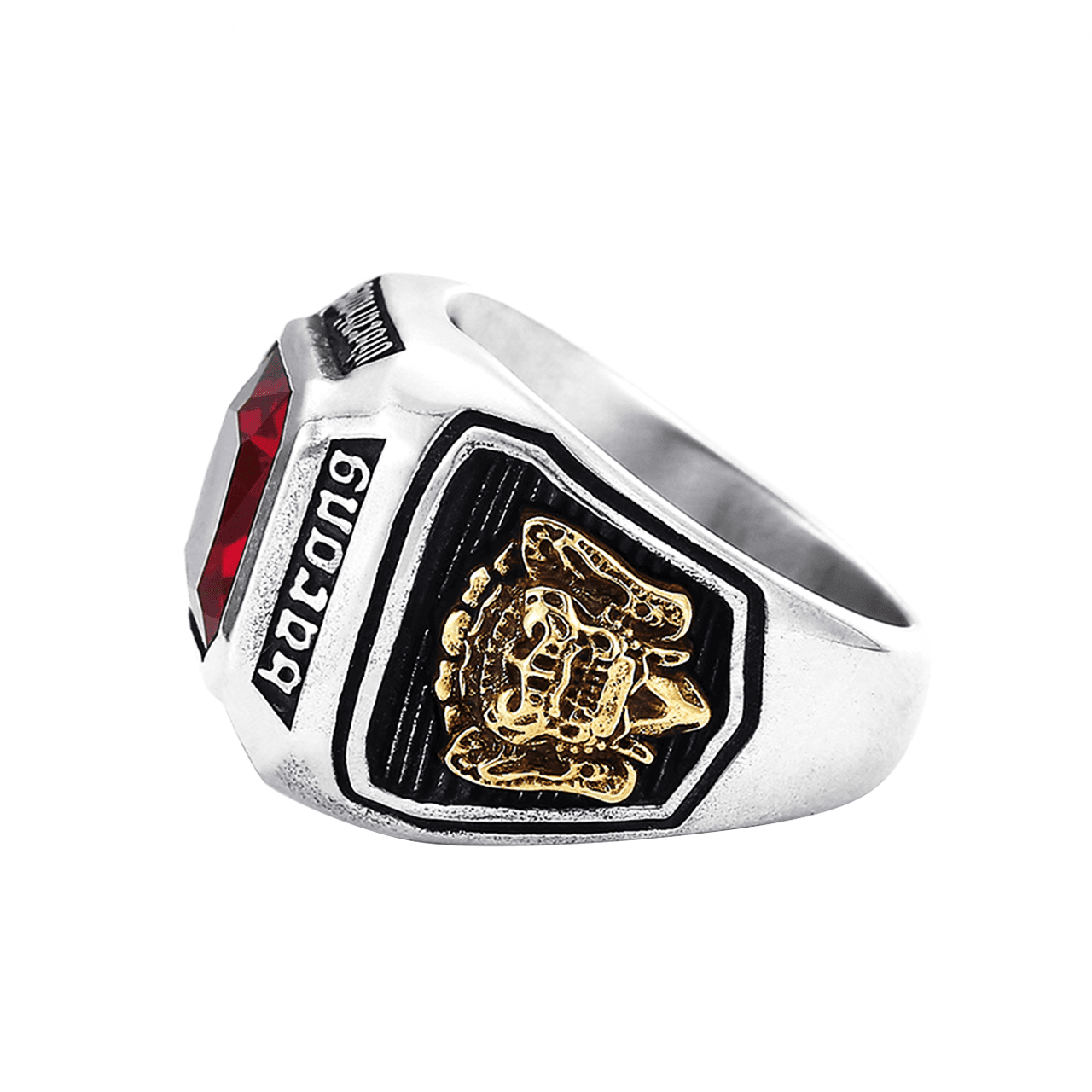 Yamagata Dragon Lion Gemstone Ring 925 Silver