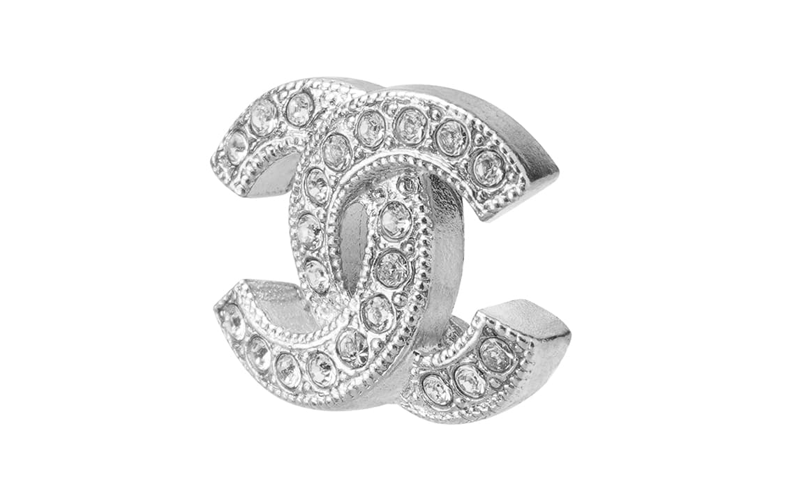 Chanel Classic Double C Earrings Silver