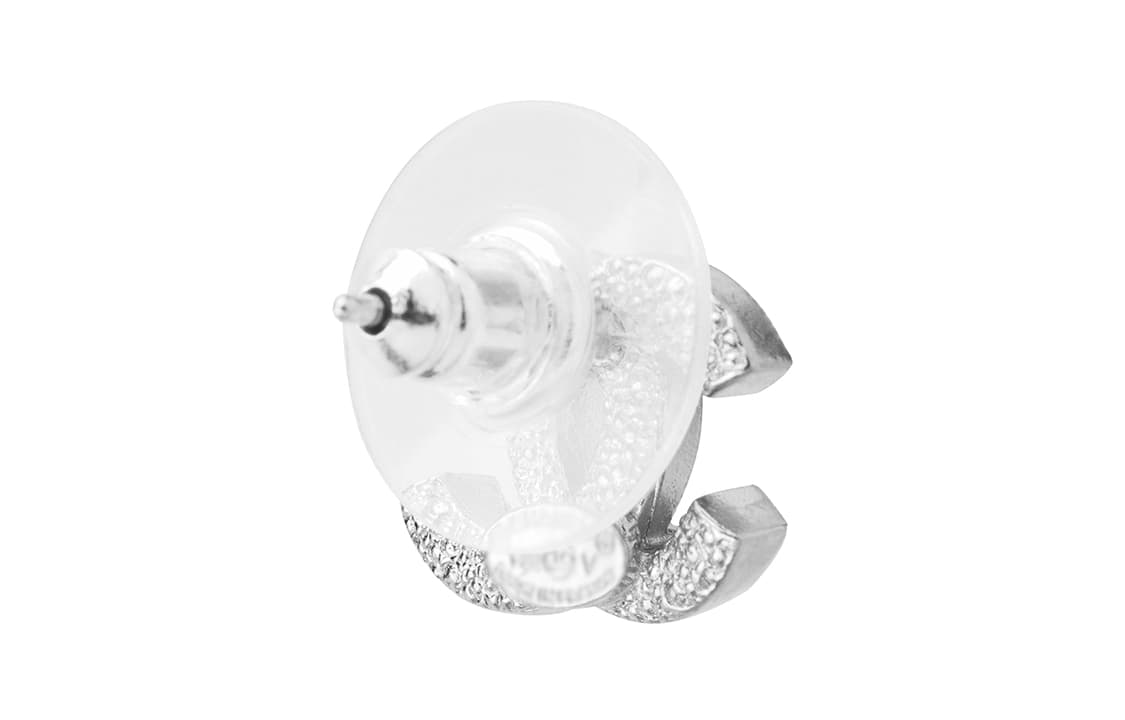 Chanel Classic Double C Earrings Silver