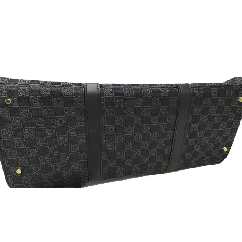 Jordan Checkered Fabric Bucket Bag Black