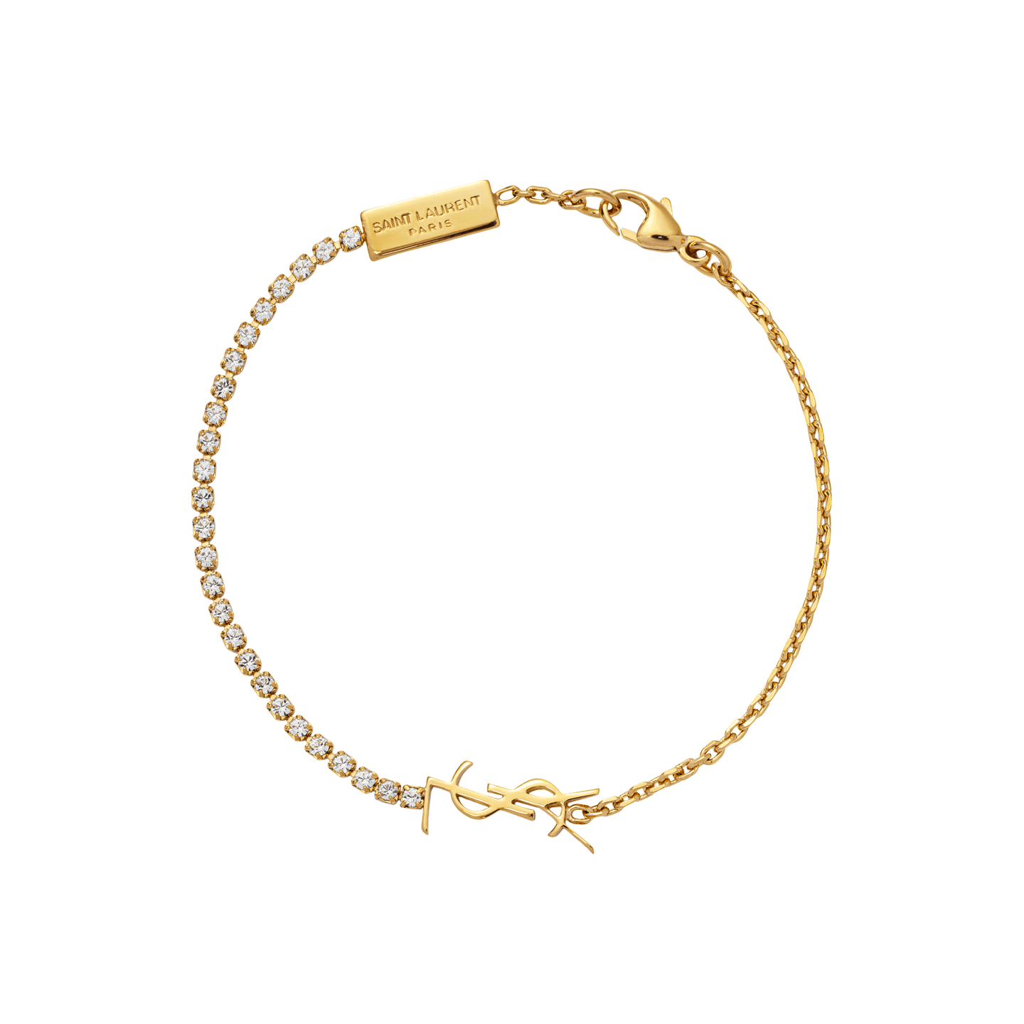 Saint Laurent Letter Logo Bracelet Gold
