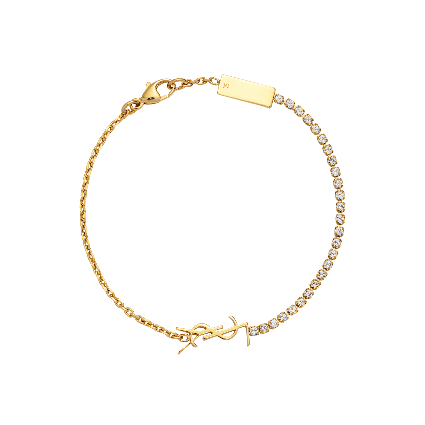 Saint Laurent Letter Logo Bracelet Gold