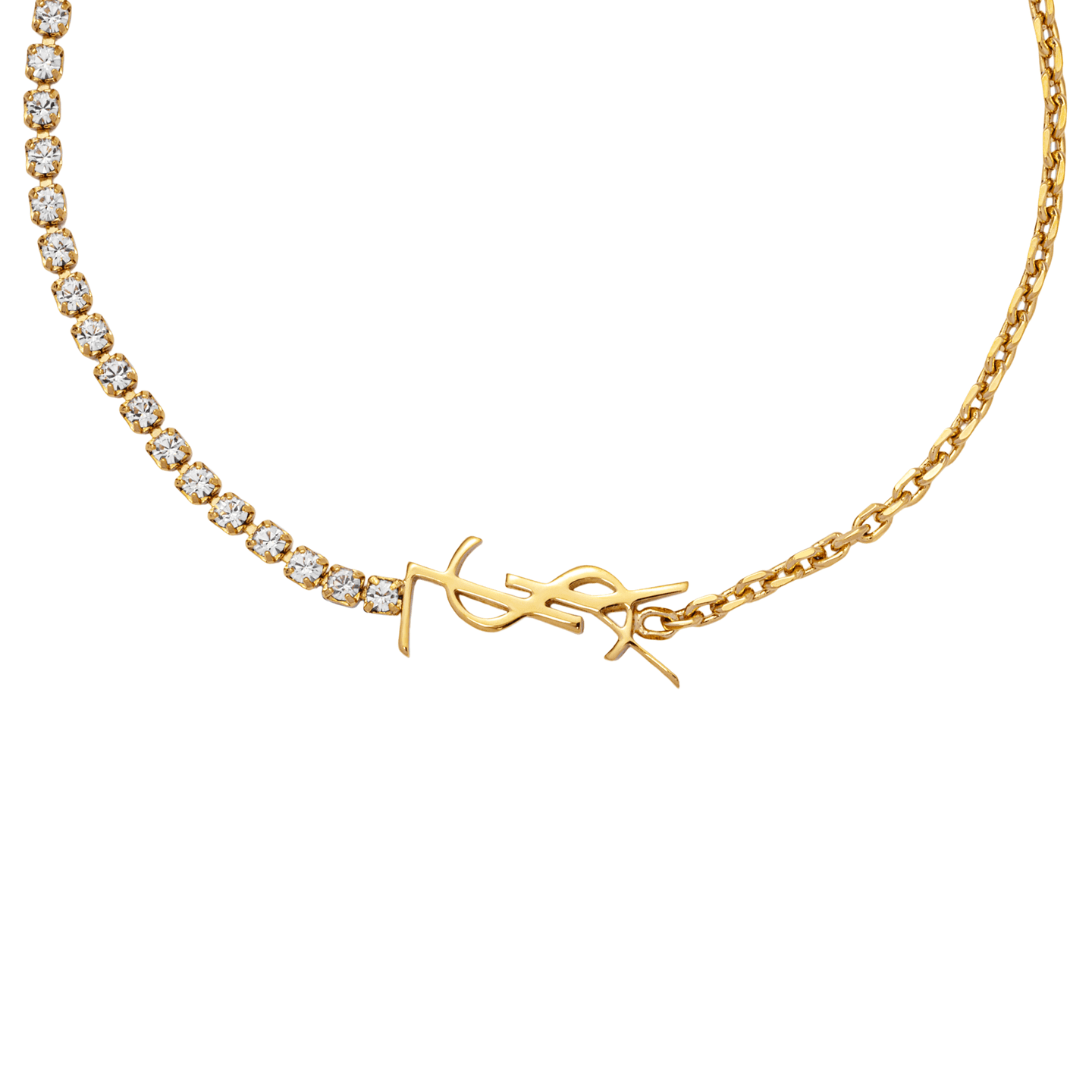 Saint Laurent Letter Logo Bracelet Gold