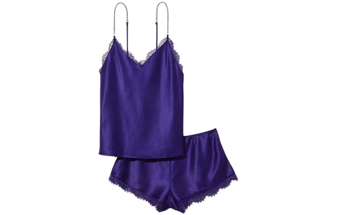 Victoria's Secret SS23 Satin Lace Cami Set Purple