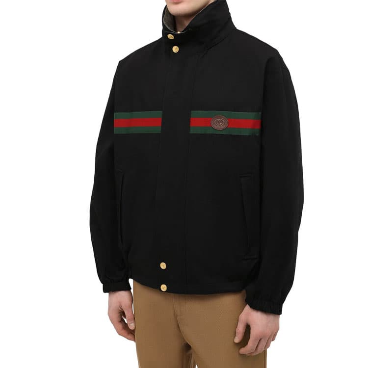 Gucci Nylon Cotton Blend Jacket Black