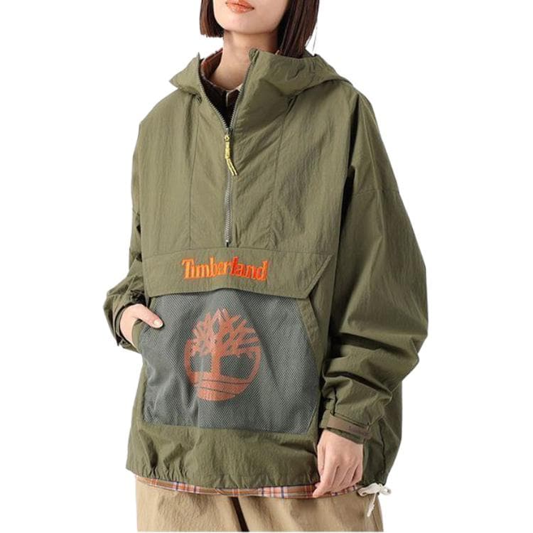 Timberland x C.F. Stead SS24 Indigo Suede Half-Zip Windbreaker Hoodie