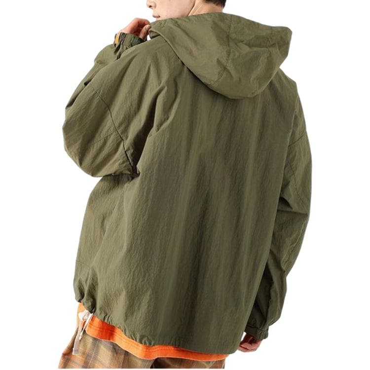 Timberland x C.F. Stead SS24 Indigo Suede Half-Zip Windbreaker Hoodie