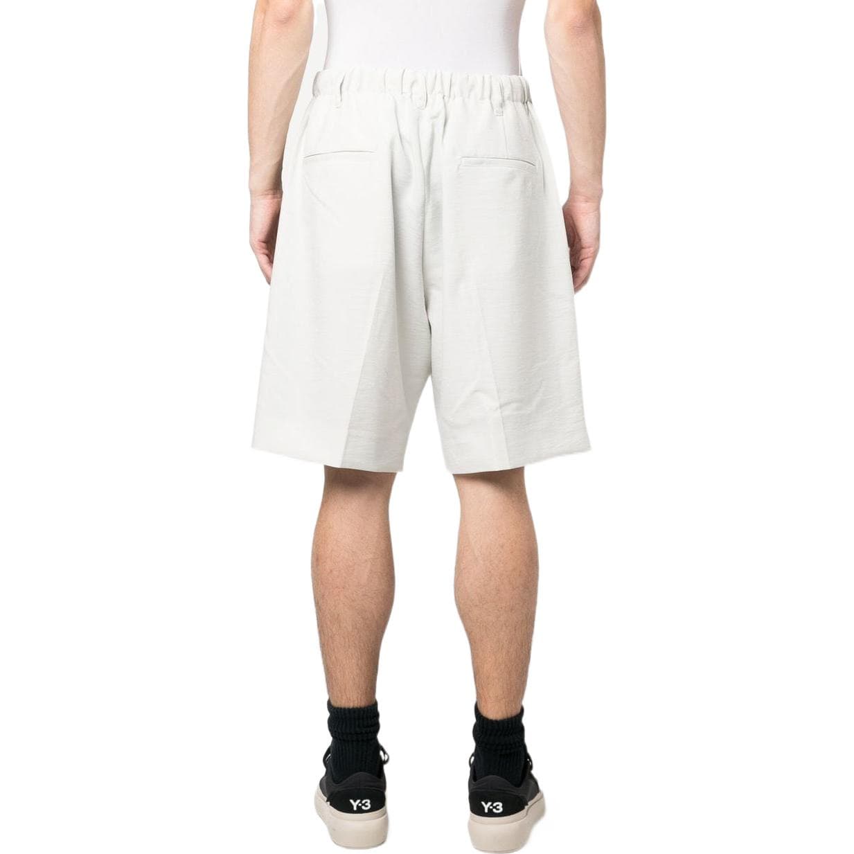 Y-3 Minimal Mid-Rise Logo Shorts Light Grey