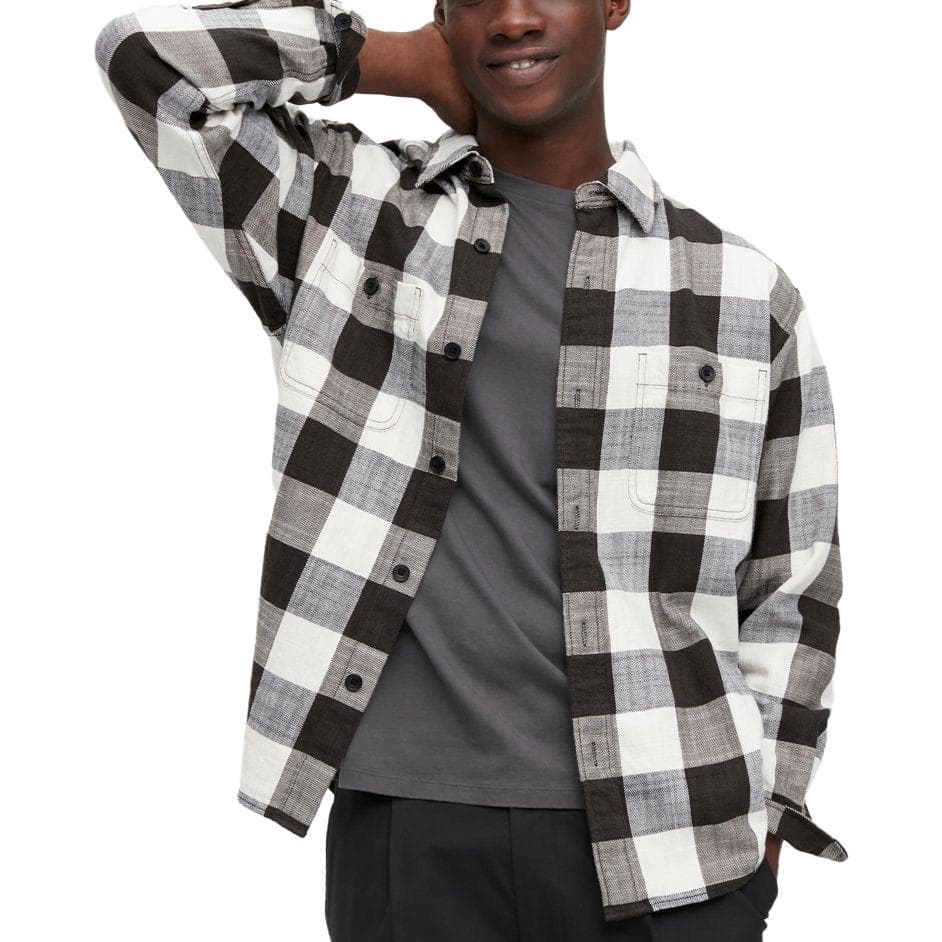 UNIQLO Plaid Print Colorblock Shirt