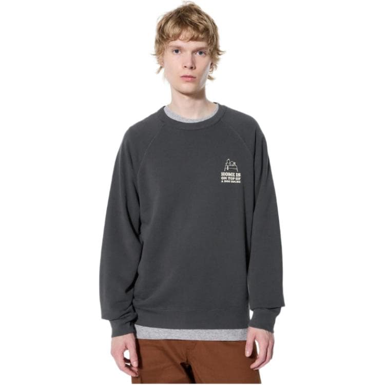 UNIQLO x PEANUTS Crew Neck Sweatshirt Dark Gray