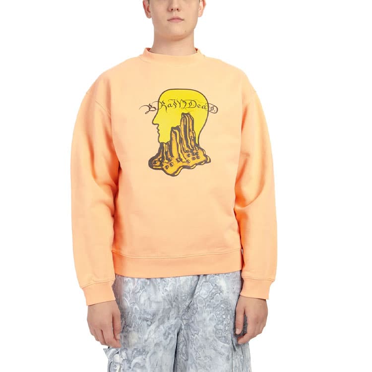 Brain Dead FW21 Mount Slime Crewneck - Peach