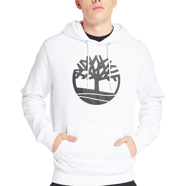 Timberland Logo Hoodie White