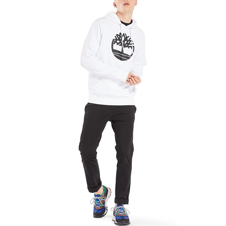 Timberland Logo Hoodie White