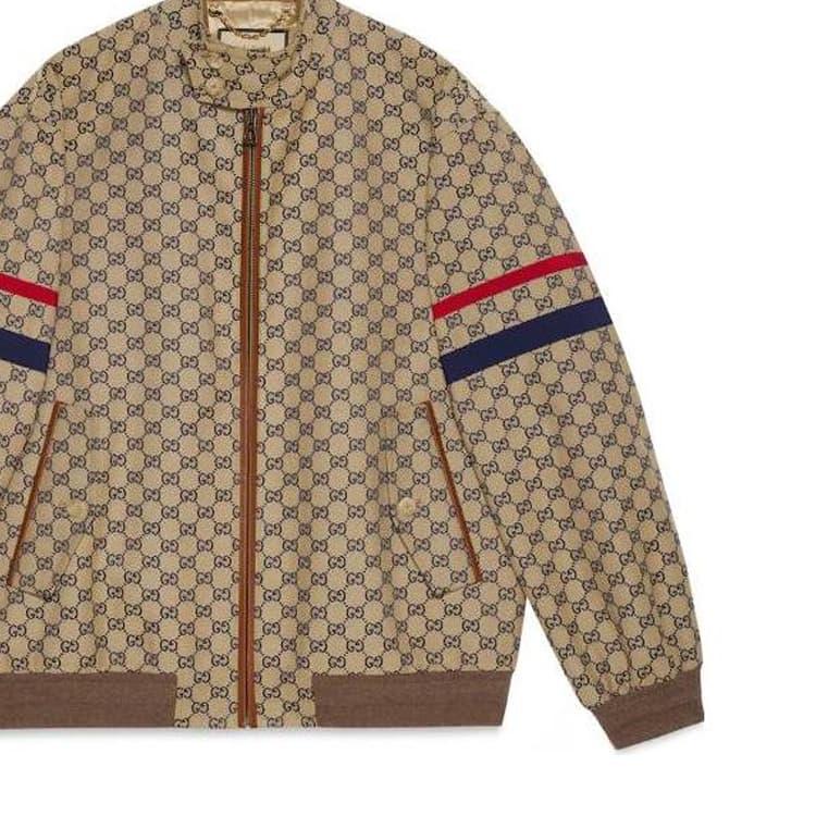 Gucci Striped Print Jacket Beige