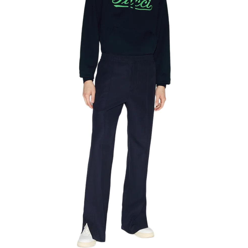 GUCCI Slim Fit Zip Casual Pants Navy Blue
