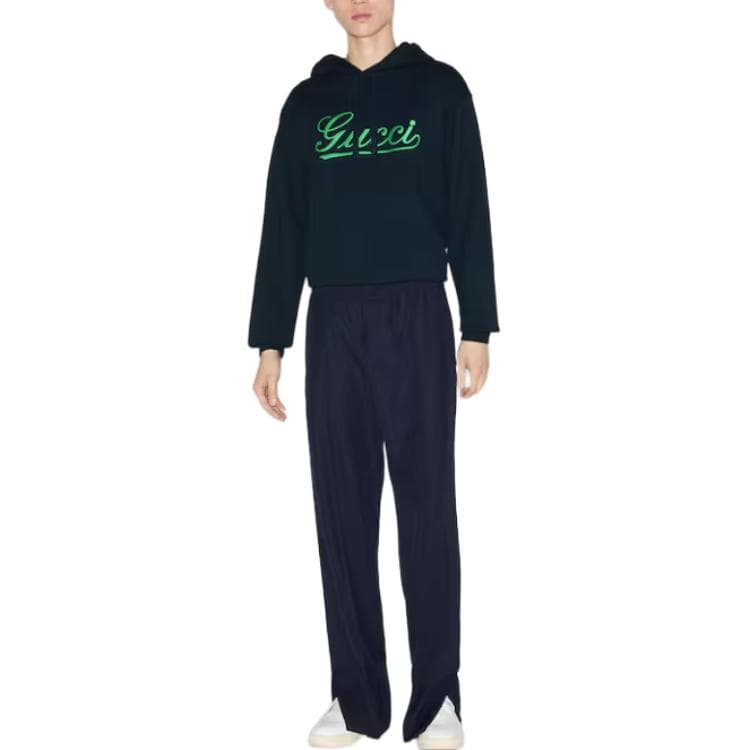 GUCCI Slim Fit Zip Casual Pants Navy Blue