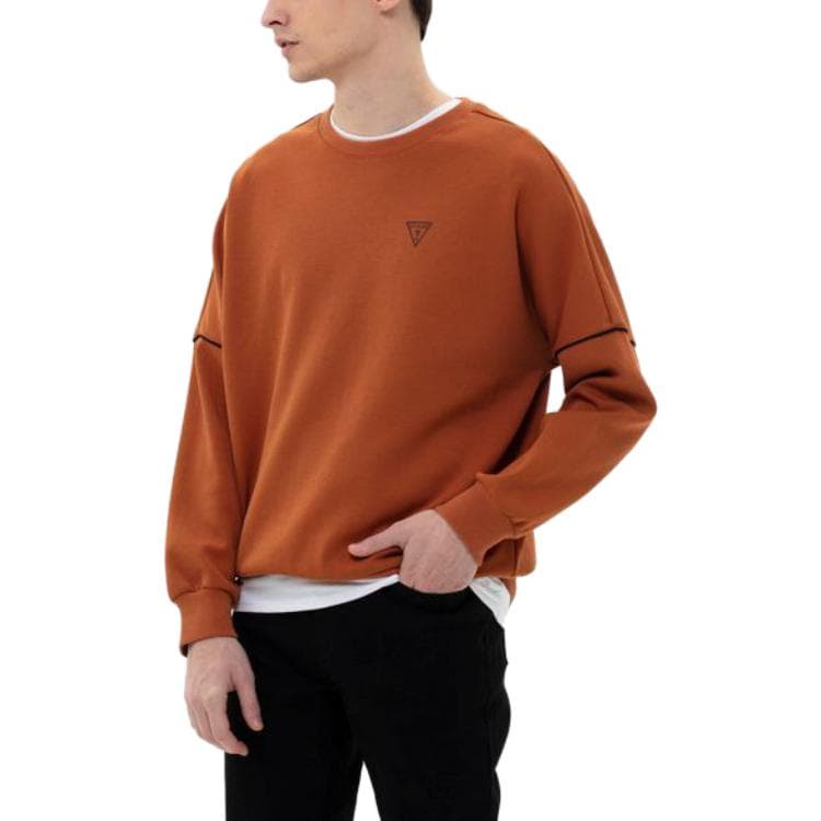 GUESS Logo Crewneck Sweatshirt Brown