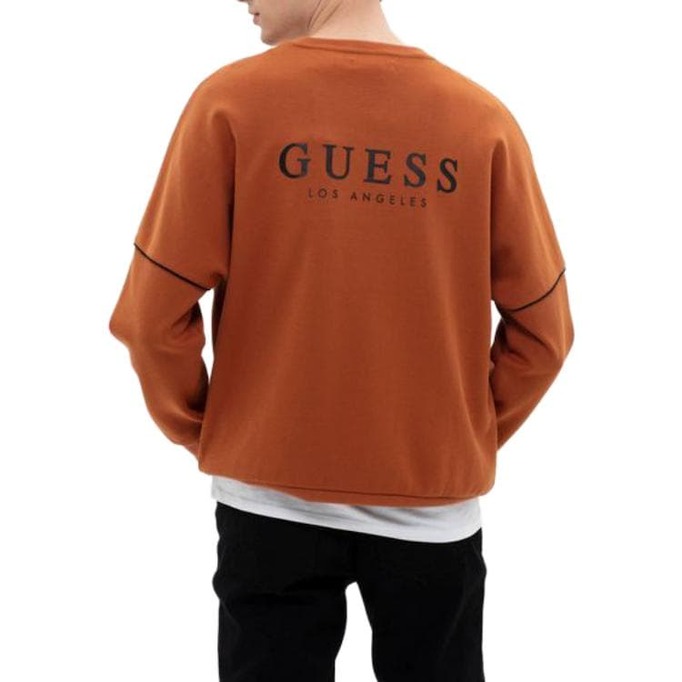 GUESS Logo Crewneck Sweatshirt Brown