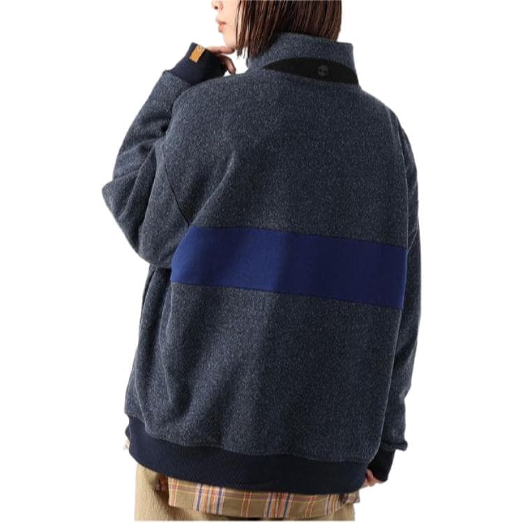Timberland x C.F. STEAD SS24 Indigo Suede Half-Zip Pullover