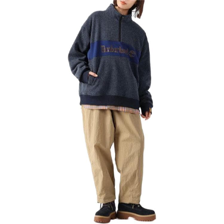 Timberland x C.F. STEAD SS24 Indigo Suede Half-Zip Pullover