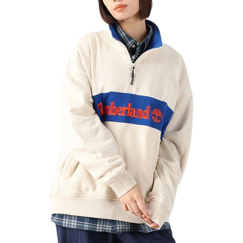 Timberland x C.F. STEAD SS24 Indigo Suede Half-Zip Pullover