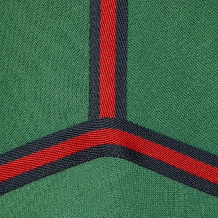 Gucci SS24 Striped Logo Hoodie Green