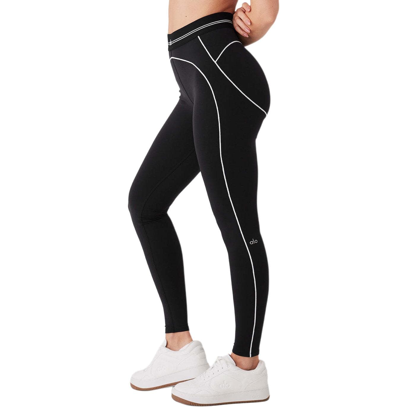 alo yoga Colorblock High Waist Leggings Black White