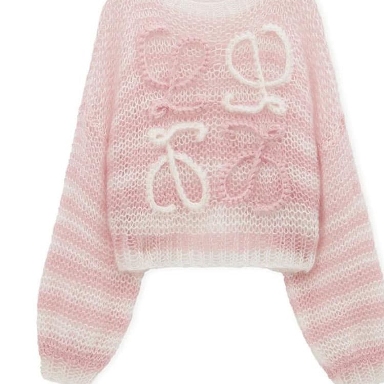 LOEWE x On FW24 Logo Jacquard Sweater Pink