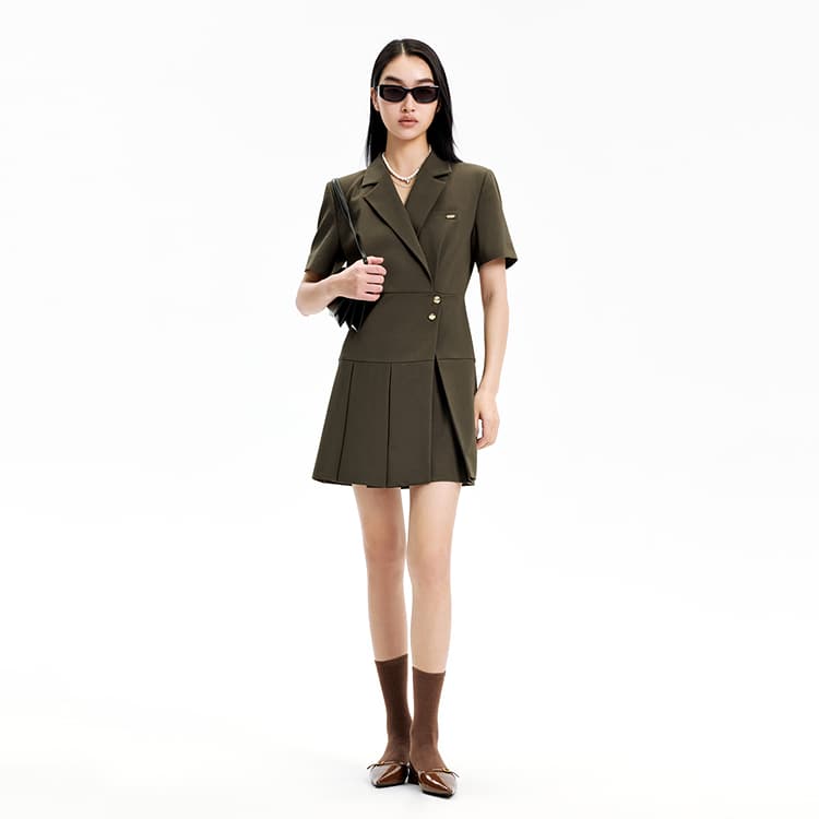 Peacebird Blazer Dress Brown