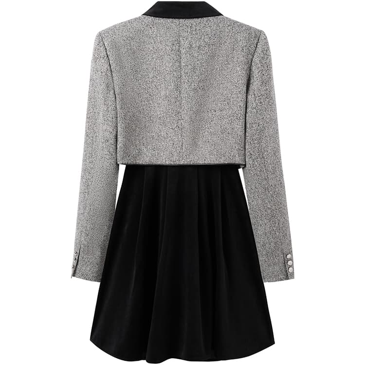 Peacebird Faux Two-Piece Collar Dress