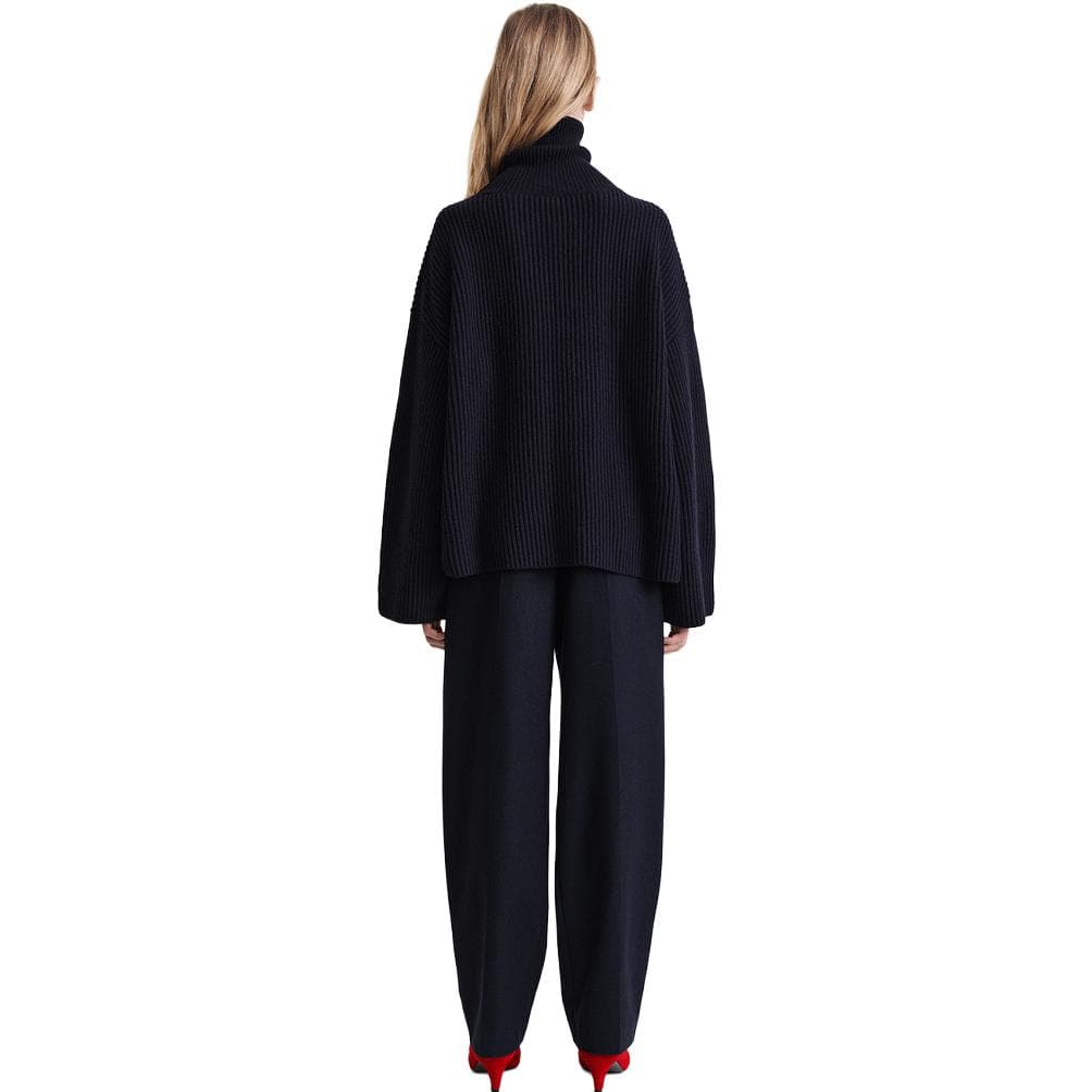 TOTEME FW23 Ribbed Turtleneck Sweater Navy