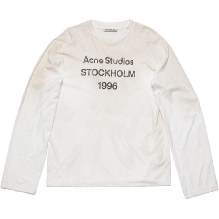 Acne Studios Logo Crewneck Long Sleeve Tee White