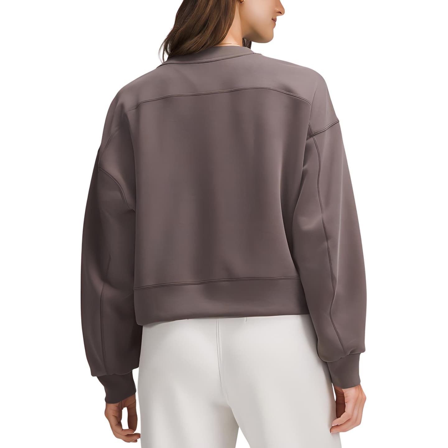 lululemon Softstreme Perfectly Oversized Cropped Crew Espresso