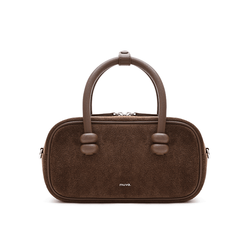 MUVA Boston Bag Mocha Brown/Party Red