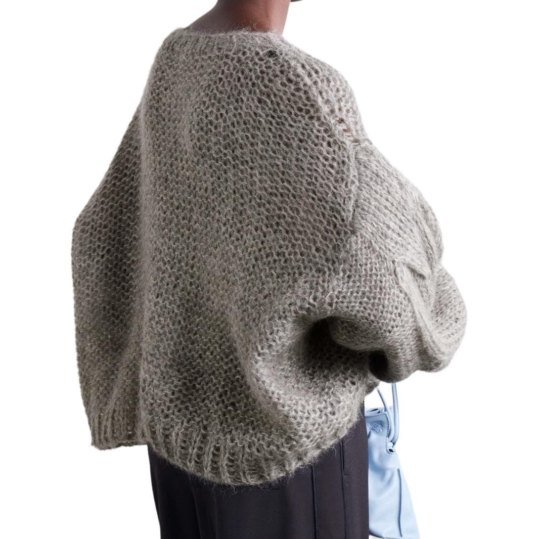 Loewe Hollow Knit Sweater Gray