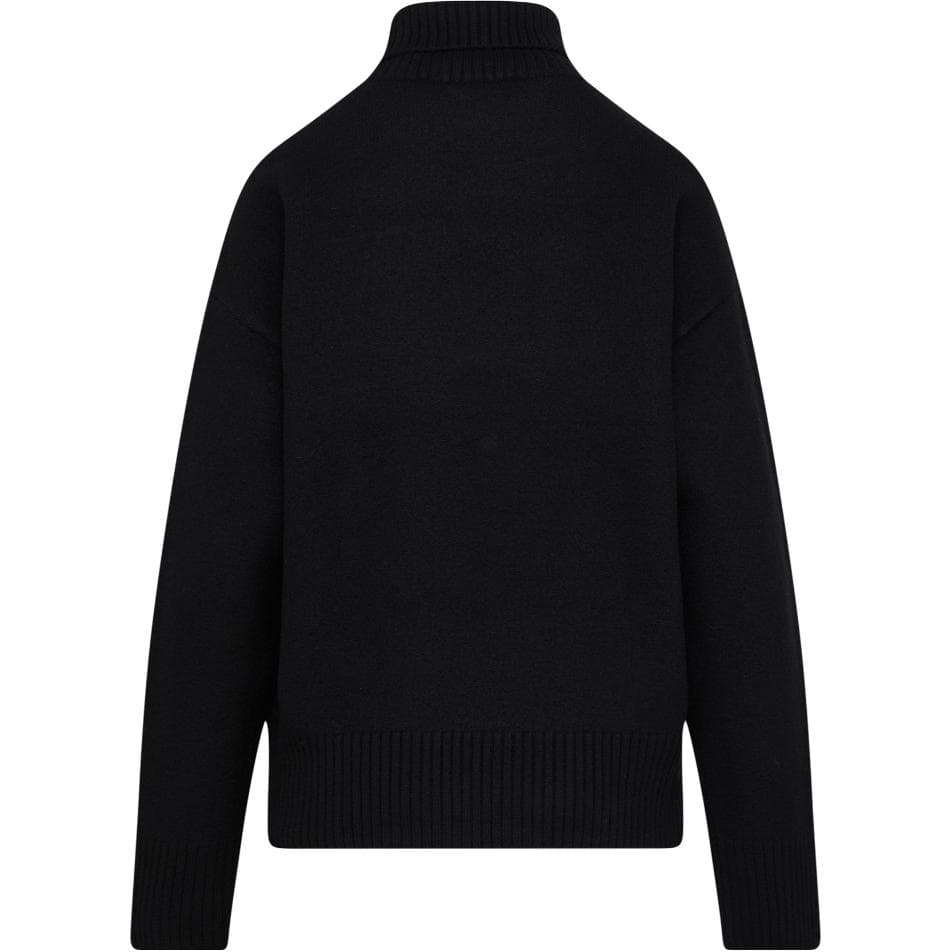 AMIPARIS FW22 Logo Ribbed Turtleneck Sweater Black