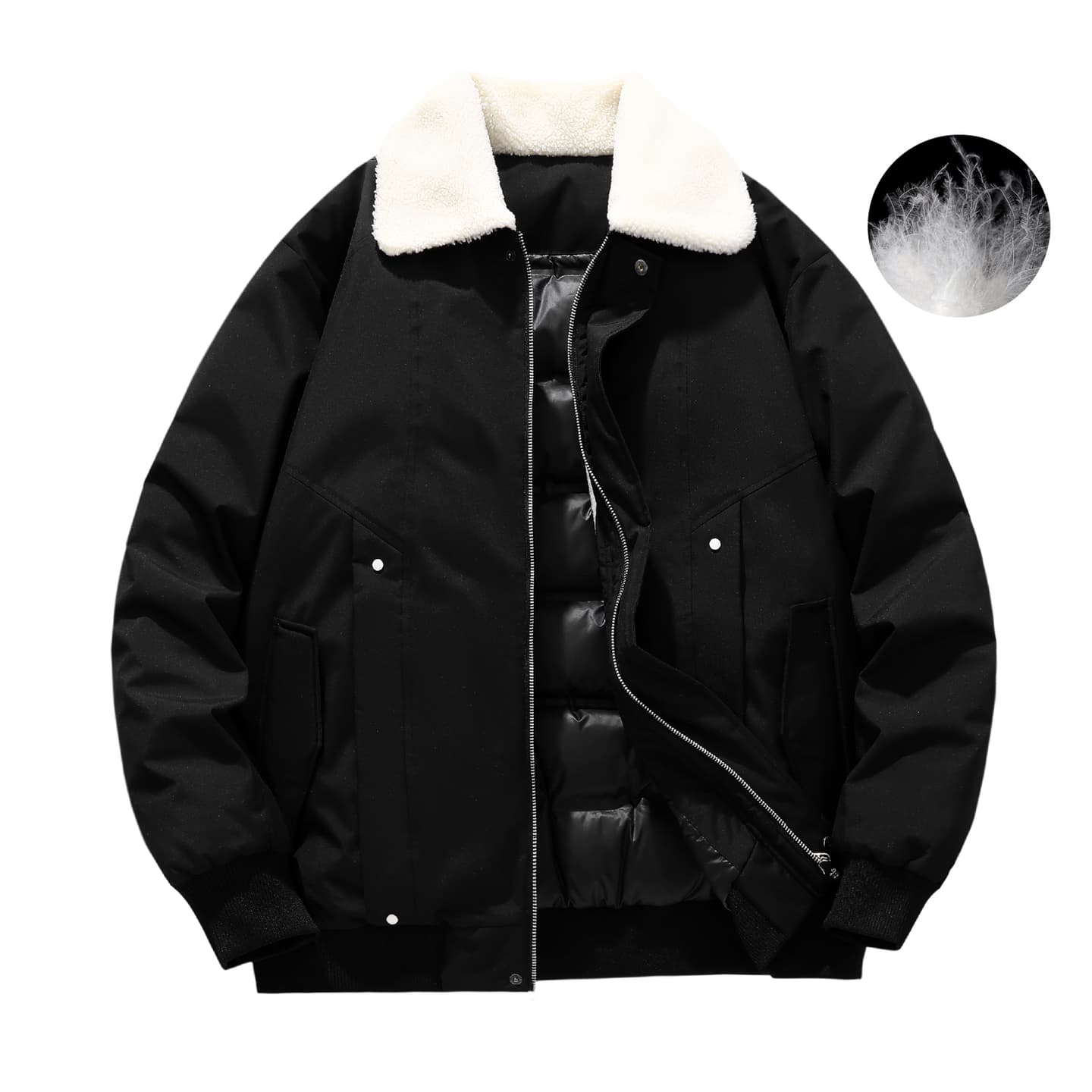 The Simpsons Logo Embroidered Sherpa Collar Down Jacket