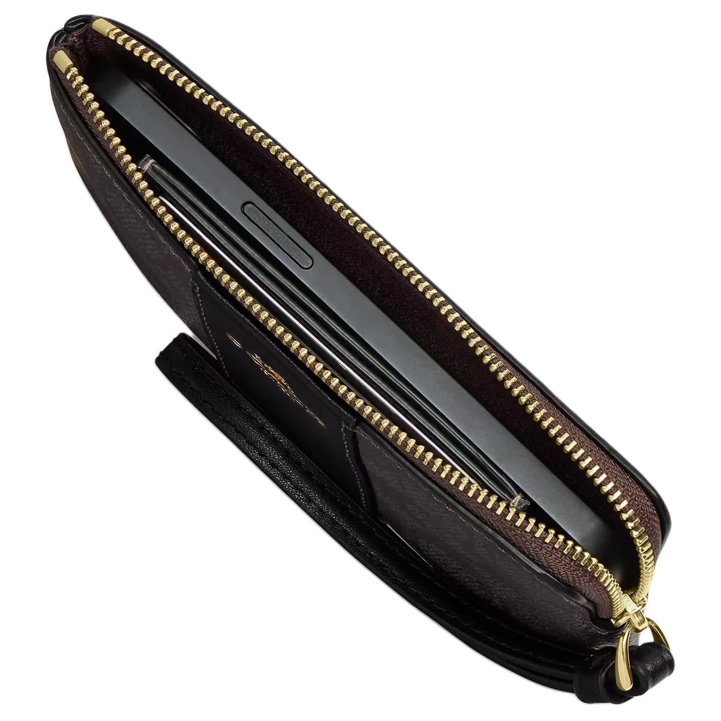 COACH Corner Zip 16 Wristlet Black