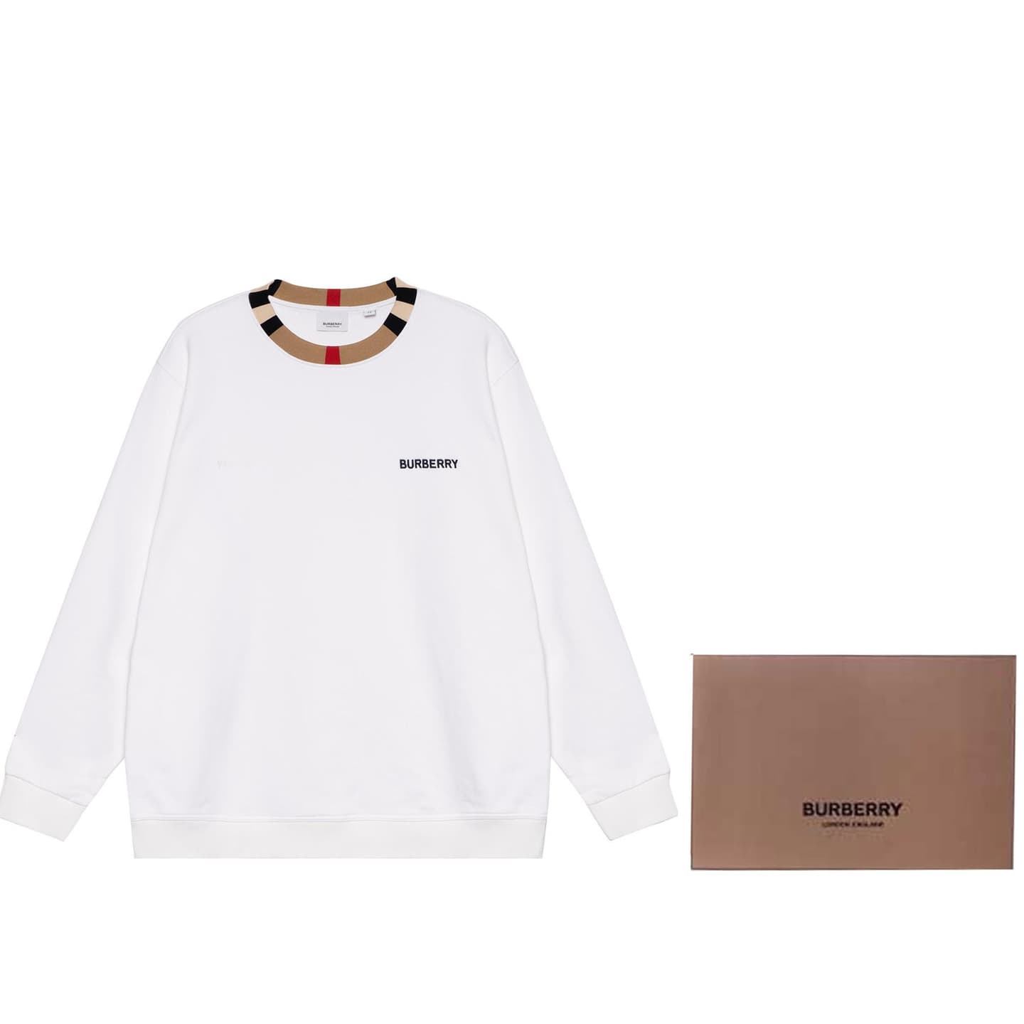 Burberry Logo Print Crewneck Sweatshirt White